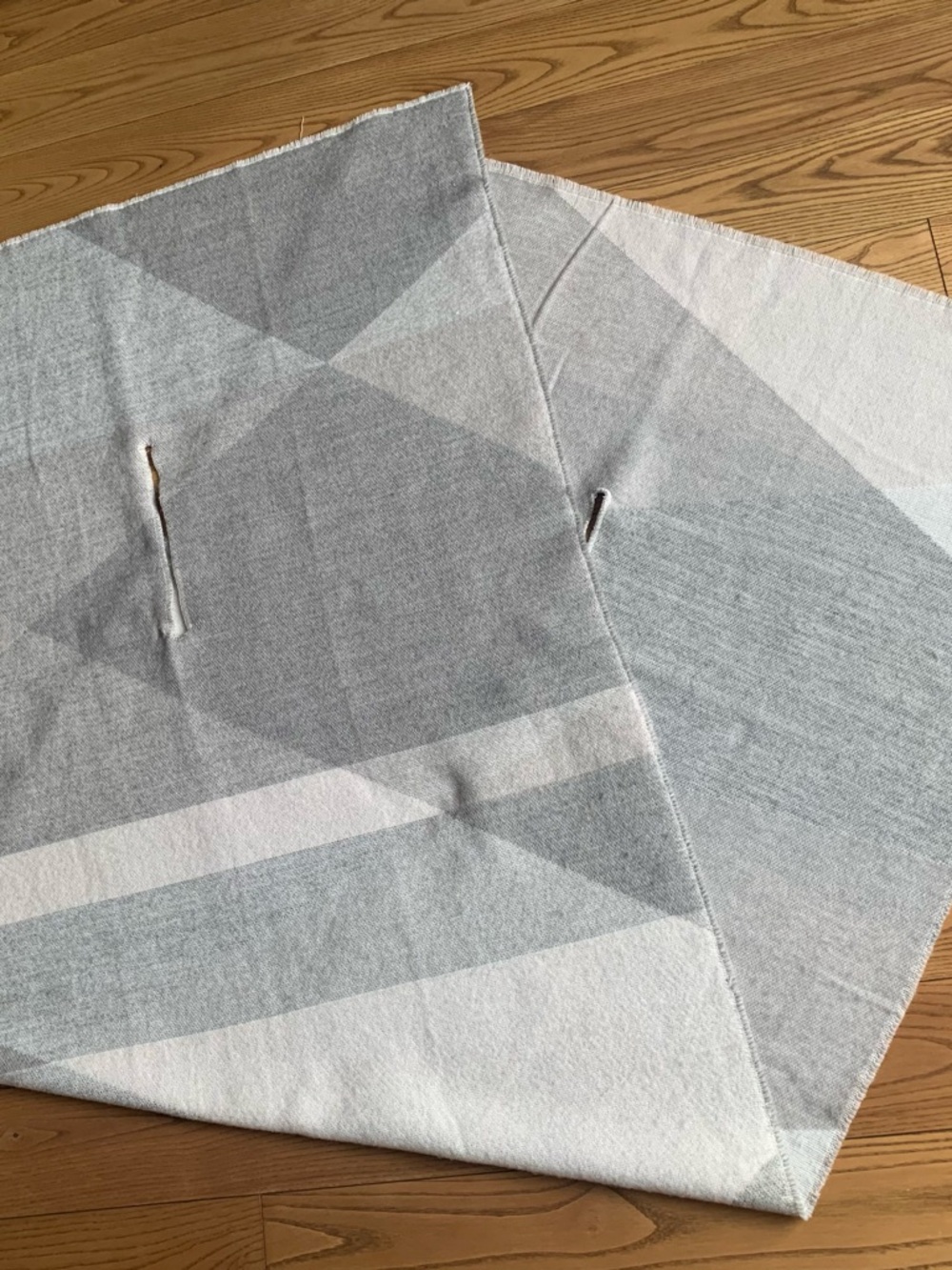 Geometric Gray and White Cozy Cape Poncho